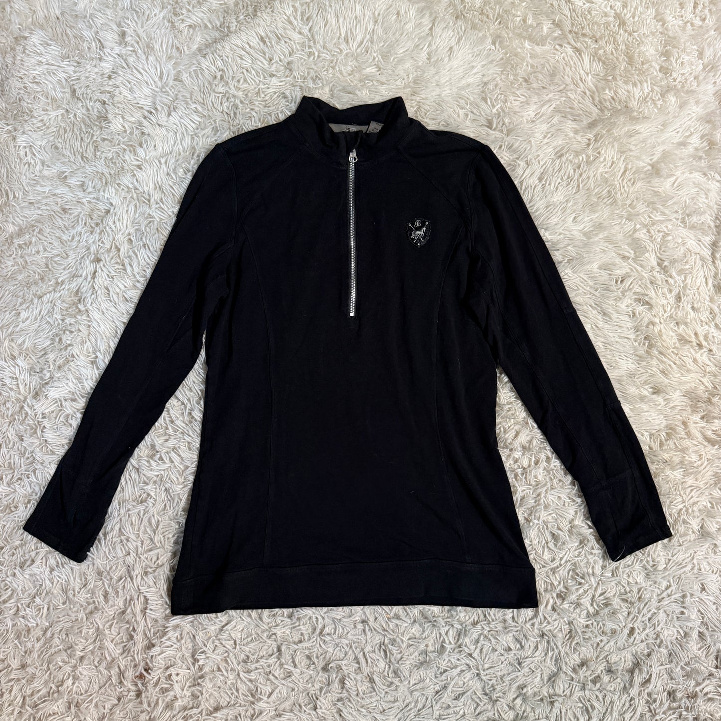 Women’s Large Black Goode Rider Long Sleeve Winter Horseback Riding Shirt