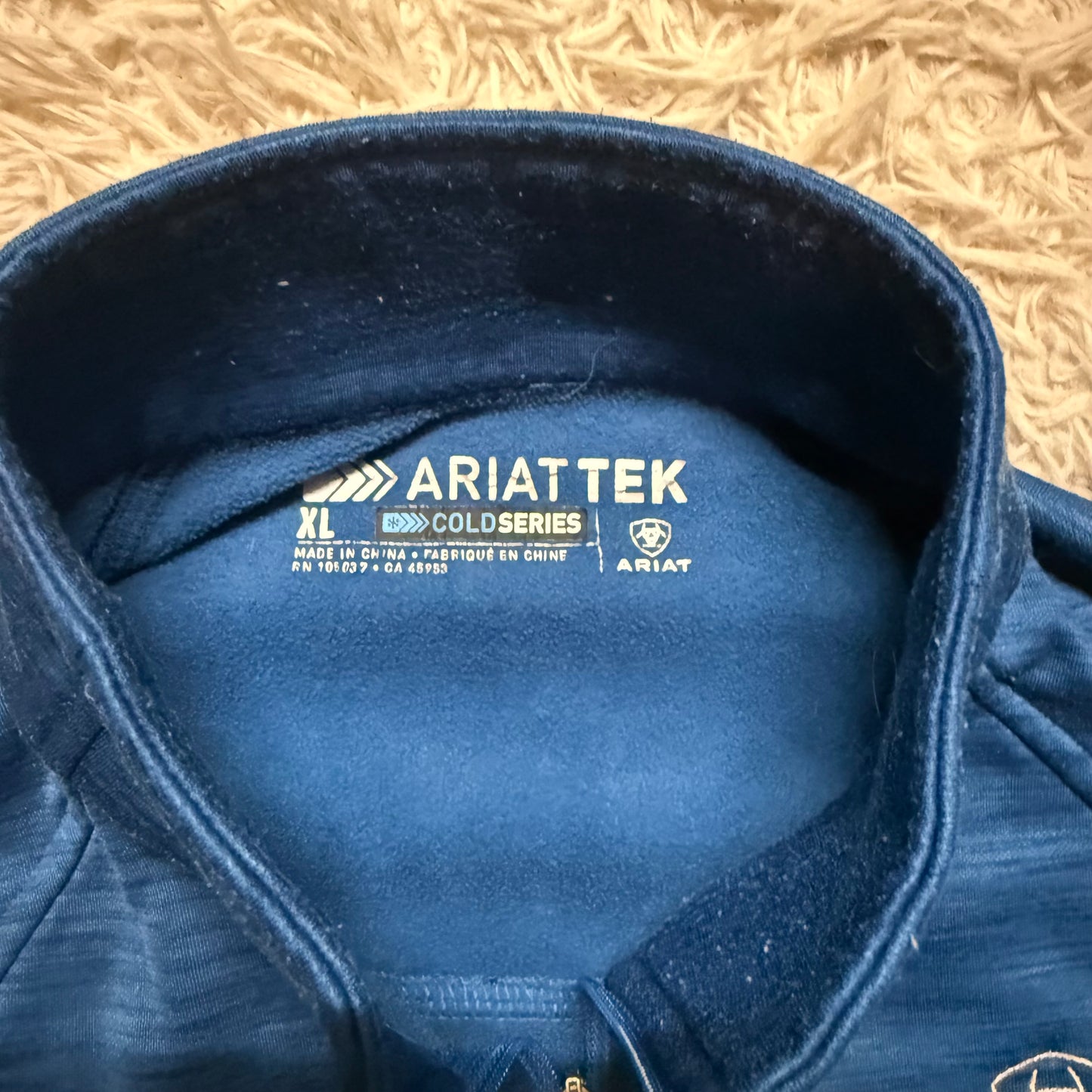 Women’s XL Blue Ariat Long Sleeve Horseback Riding Winter Quarter Zip Pullover