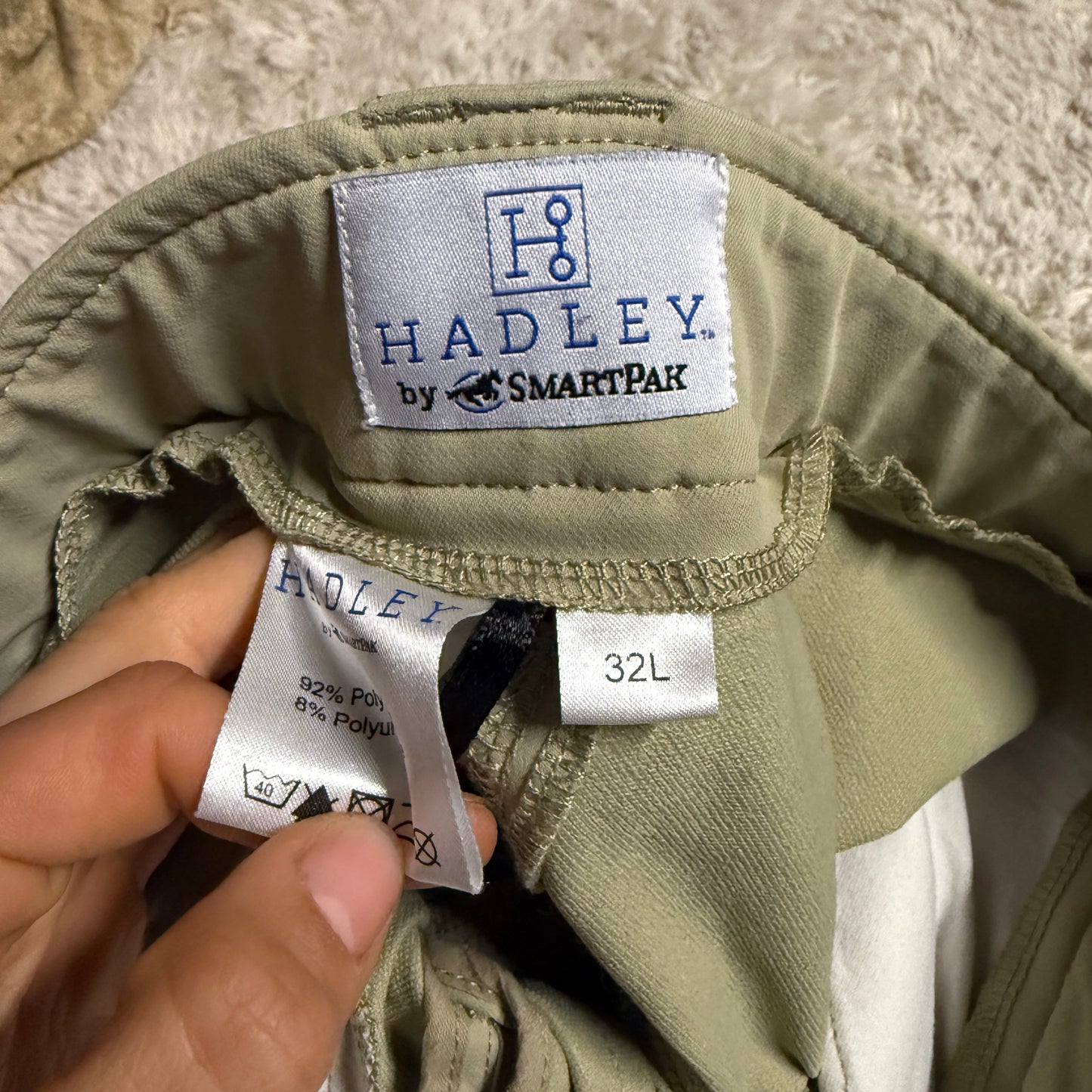 Women’s Size 32L Tan Smartpak Hadley Knee Patch Horseback Riding Breeches