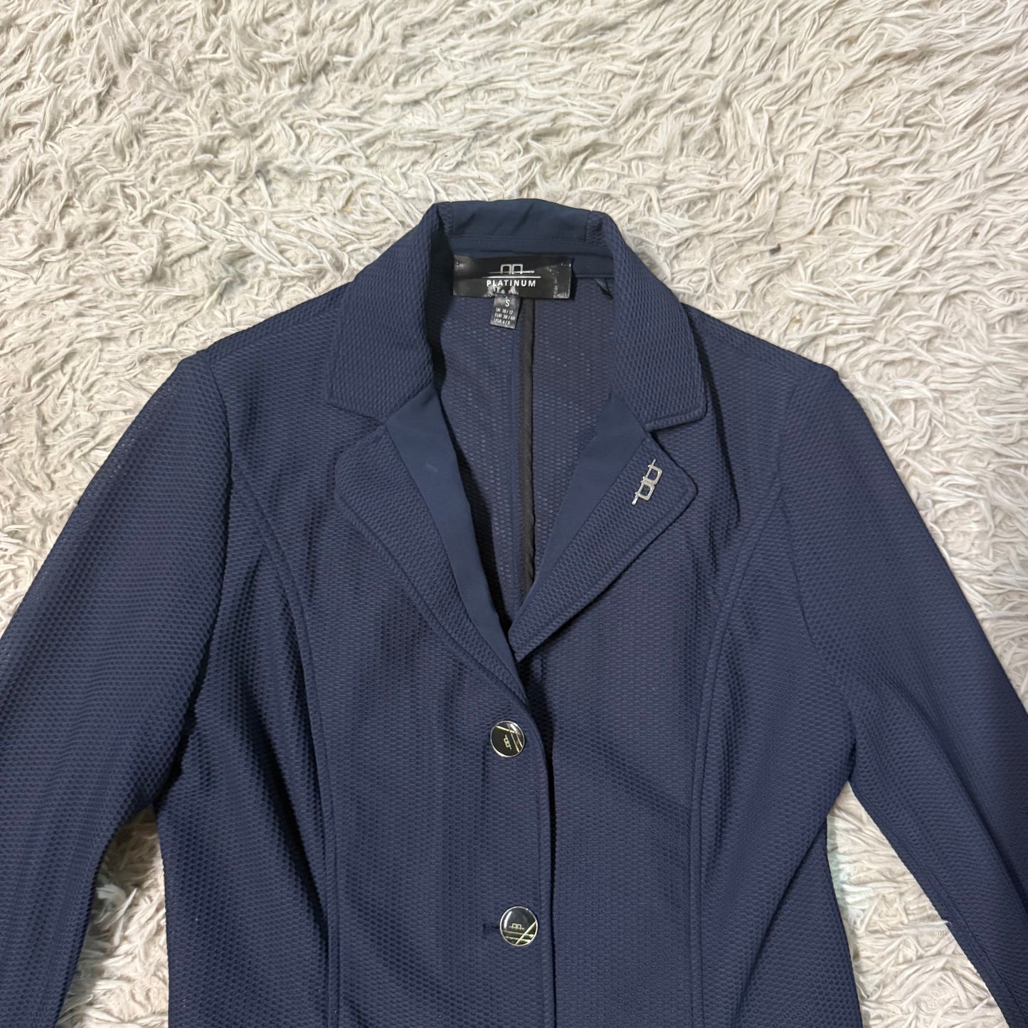 Women’s S Blue Mesh Alessandro Albanese Horseback Riding Show Coat