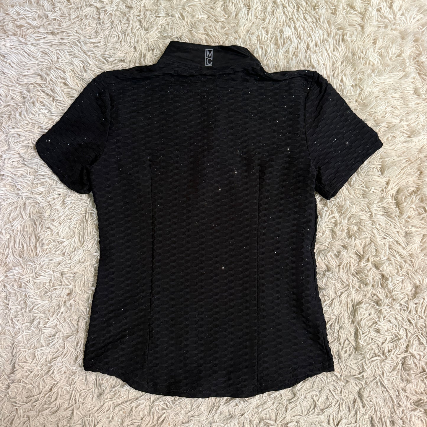 Women’s Large Black Emcee Equestrian Short Sleeve Horseback Riding Show Shirt