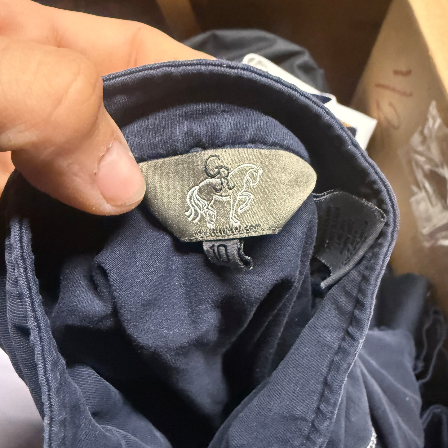 Child’s Size 10 Navy Goode Rider Long Sleeve Horseback Riding Shirt