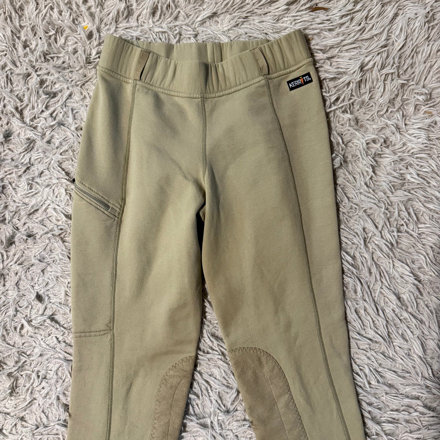 Women’s Medium Tan Kerrits Winter Knee Patch Horseback Riding Tights Breeches