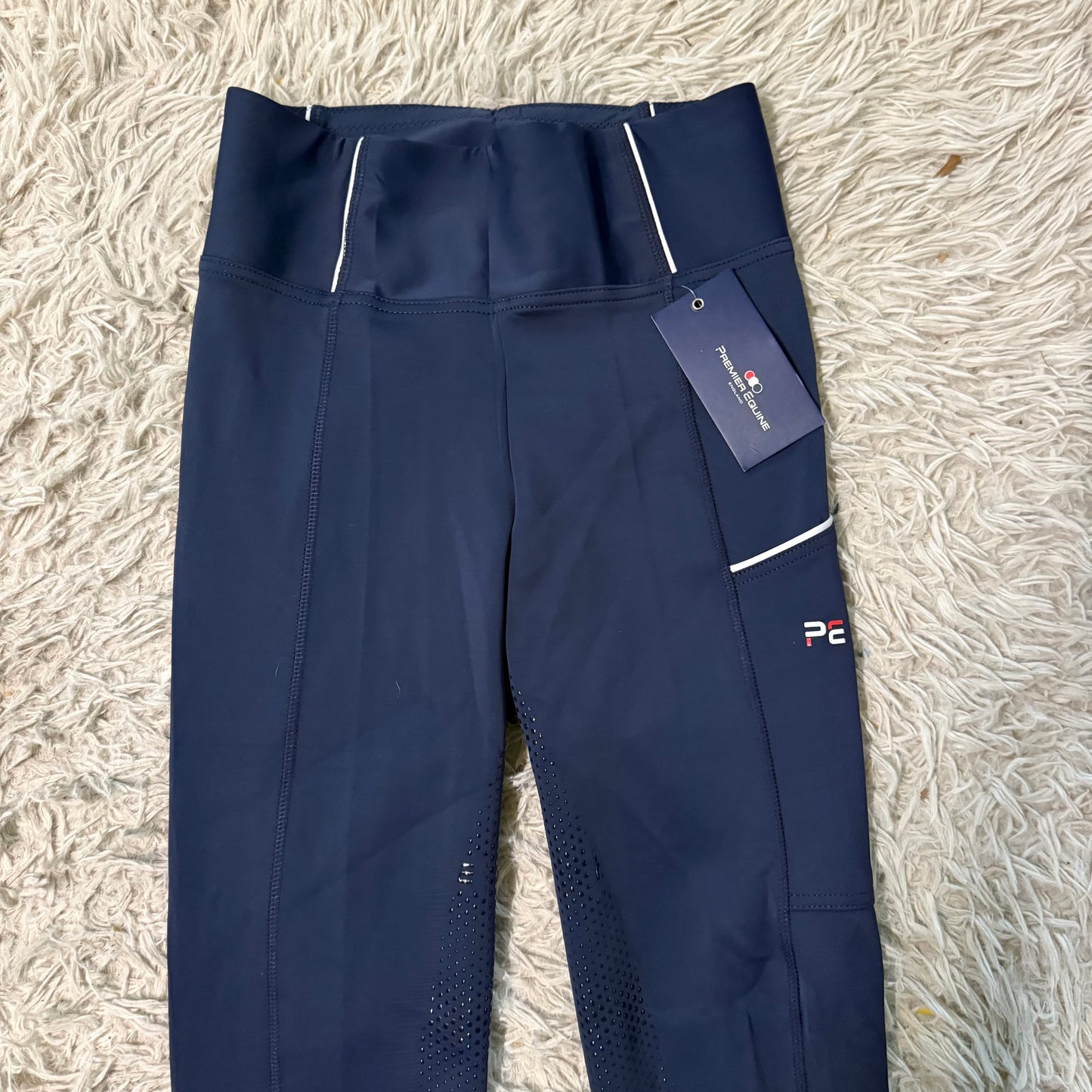 New Women’s Size 28R Navy Premier Equine Full Seat Horse Riding Tights Breeches