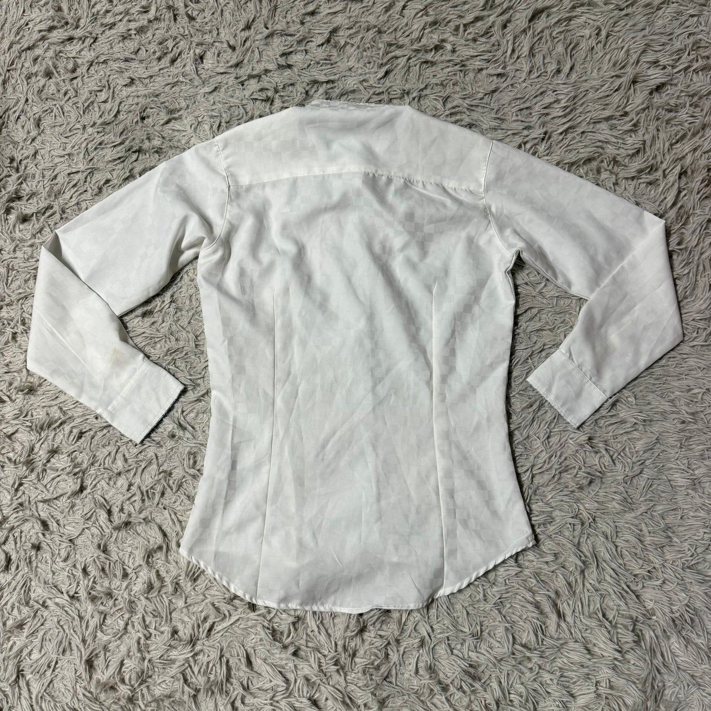 Women’s Small White Equine Couture Long Sleeve Horseback Riding Show Shirt