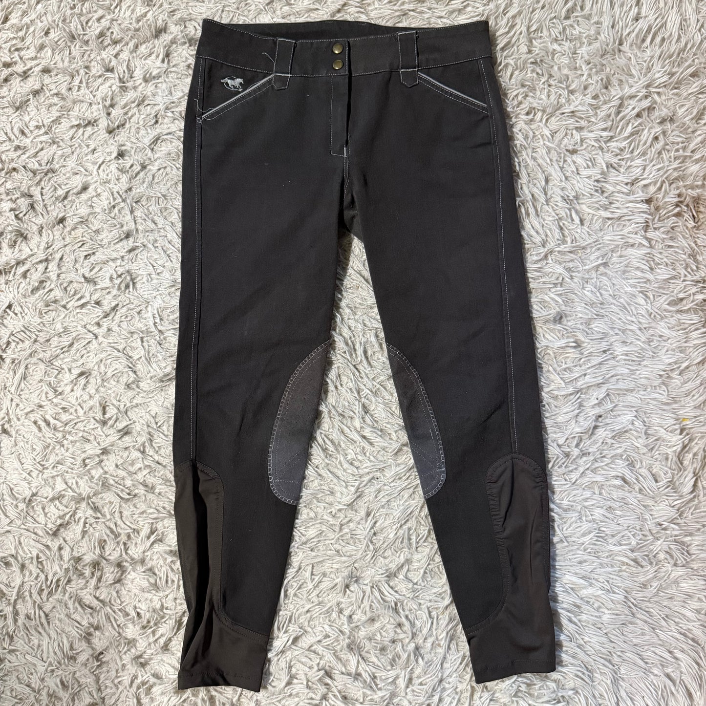 Women’s Size 30R Grey Smartpak Piper Knee Patch Horseback Riding Breeches