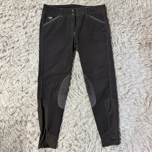 Women’s Size 30R Grey Smartpak Piper Knee Patch Horseback Riding Breeches