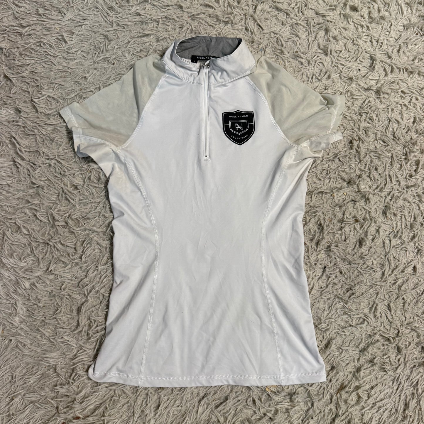 Women’s Small White Noel Asmar Short Sleeve Horseback Riding Sunshirt