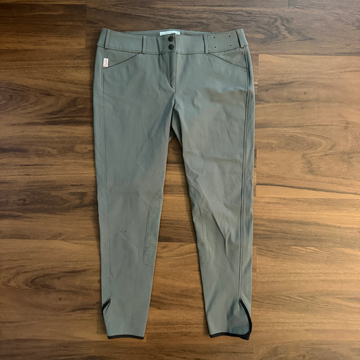 Women’s Size 34L Grey Tailored Sportsman Knee Patch Horseback Riding Breeches