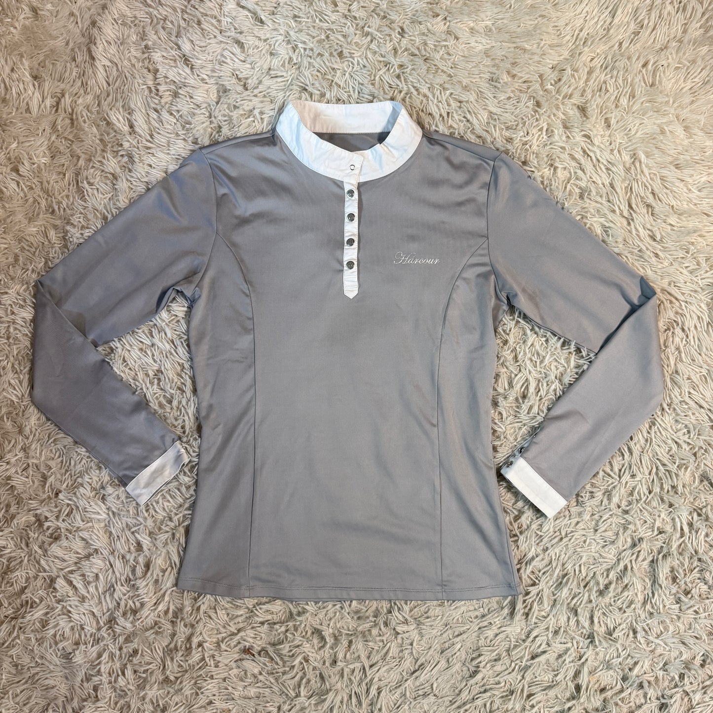 Women’s Large Grey Harcour Long Sleeve Horseback Riding Show Shirt