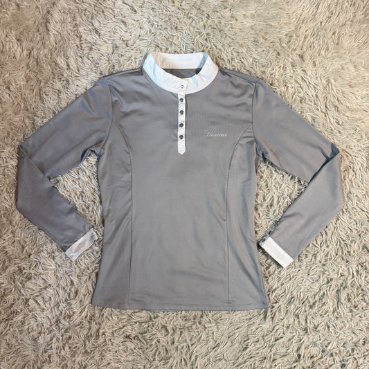 Women’s Large Grey Harcour Long Sleeve Horseback Riding Show Shirt