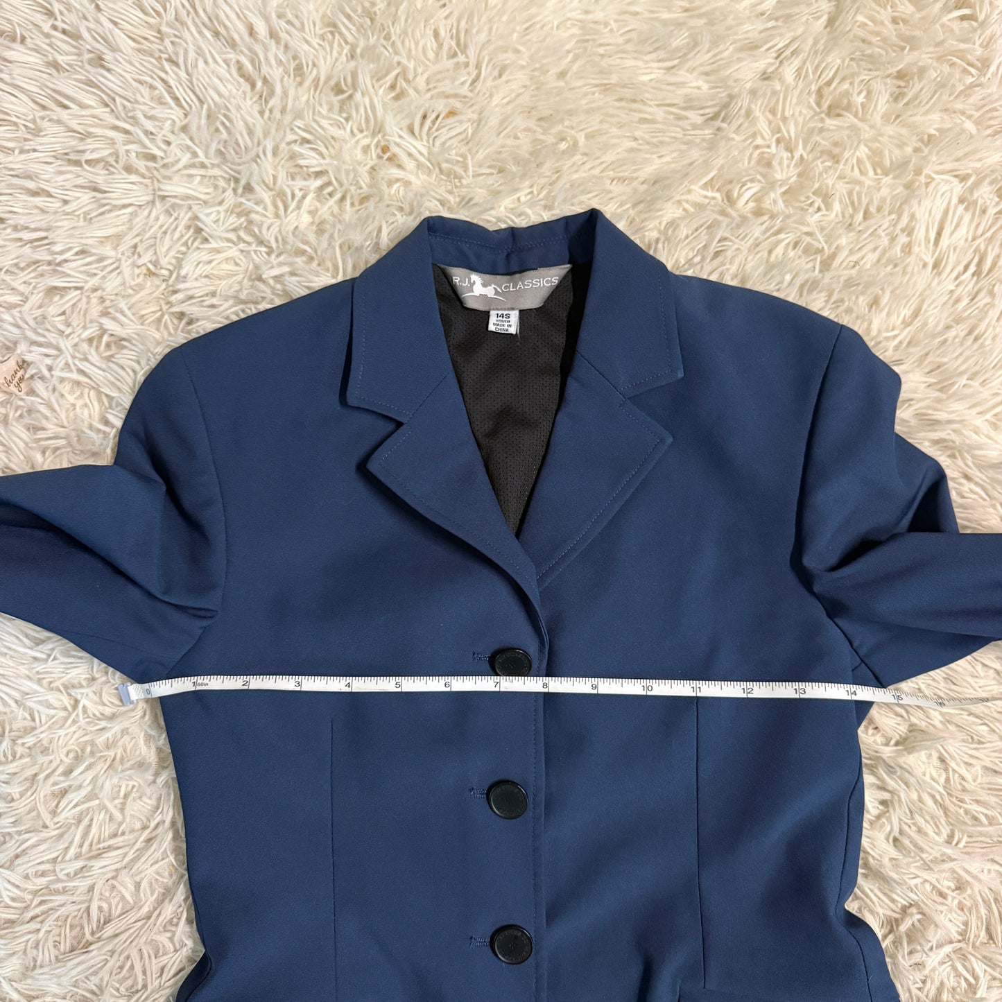 Child’s Size 14S Navy RJ Classics Horseback Riding Show Coat