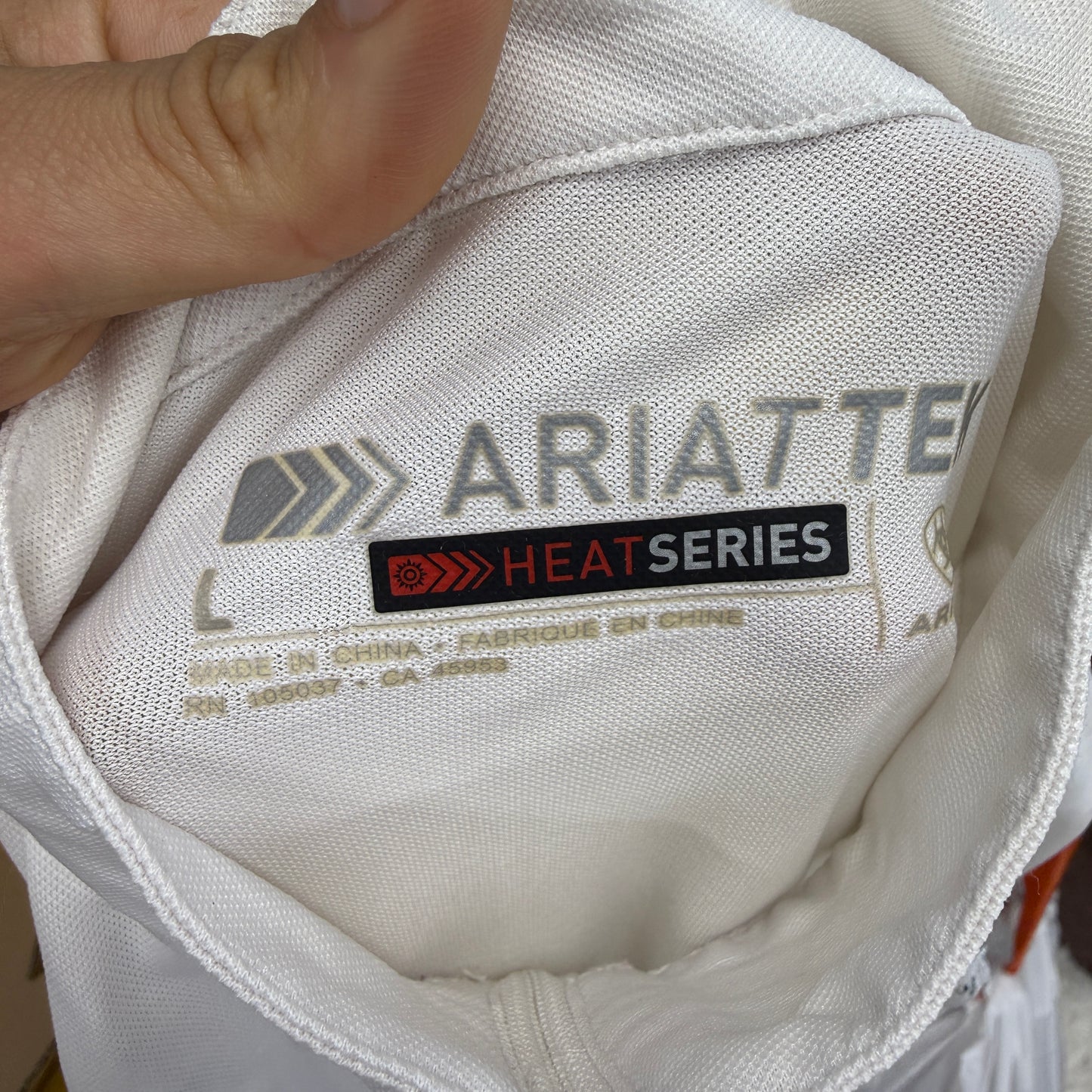 Women’s Large White Sparkle Ariat Long Sleeve Horseback Riding Sunshirt
