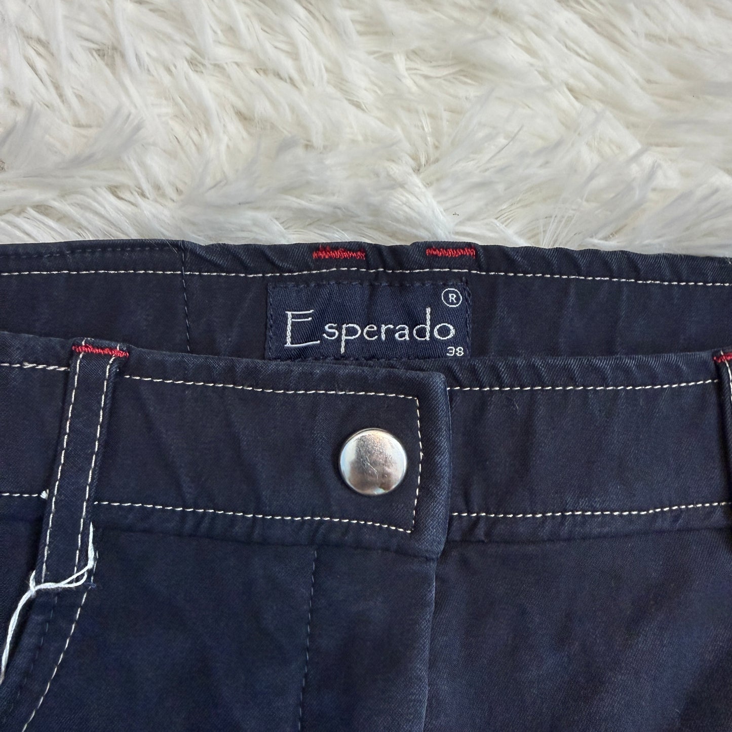 Women’s Size IT38 Navy Esperado Knee Patch Horseback Riding Breeches