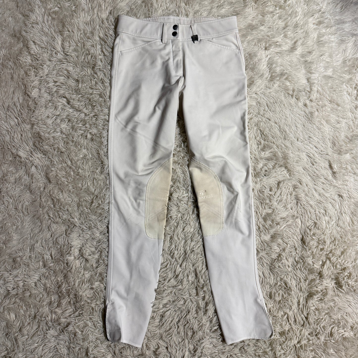 Women’s Size 26R White Romfh Knee Patch Horseback Riding Breeches