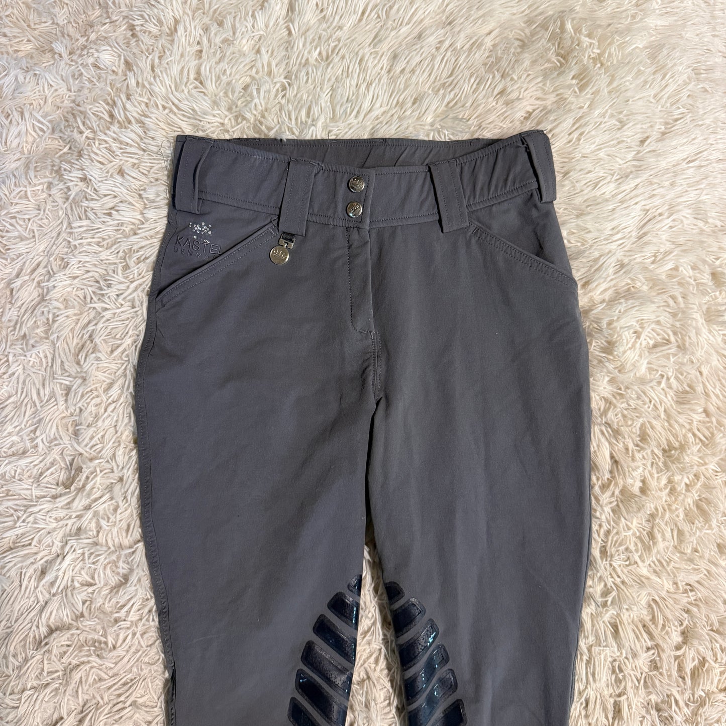 Women’s Size 24R Grey Kastel Denmark Knee Patch Horseback Riding Breeches