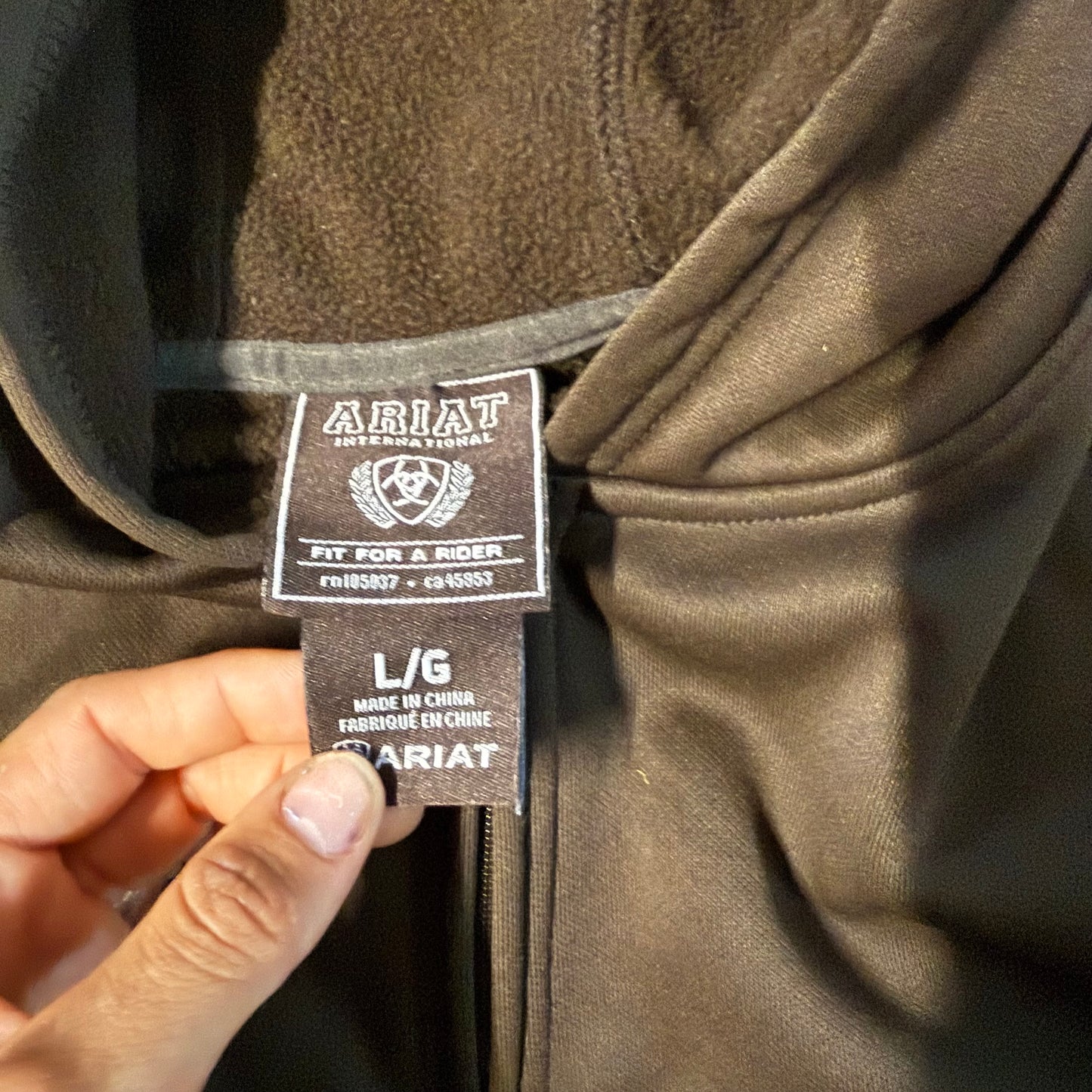 Women’s Large Brown Dover Horseback Riding Hooded Winter Jacket
