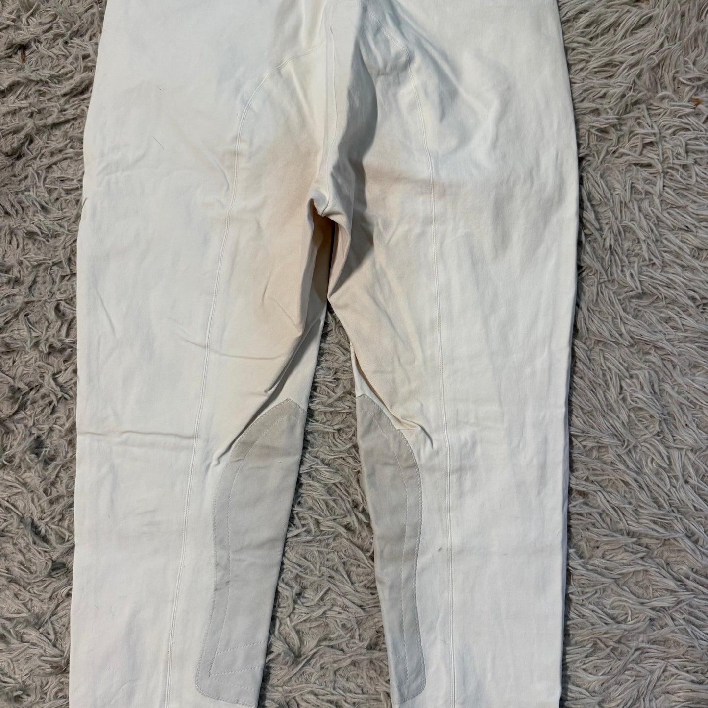 Women’s Size 34L White Tailored Sportsman Knee Patch Horseback Riding Breeches