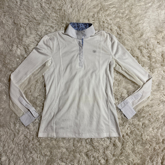 Women’s Medium White Ariat Long Sleeve Horseback Riding Show Shirt