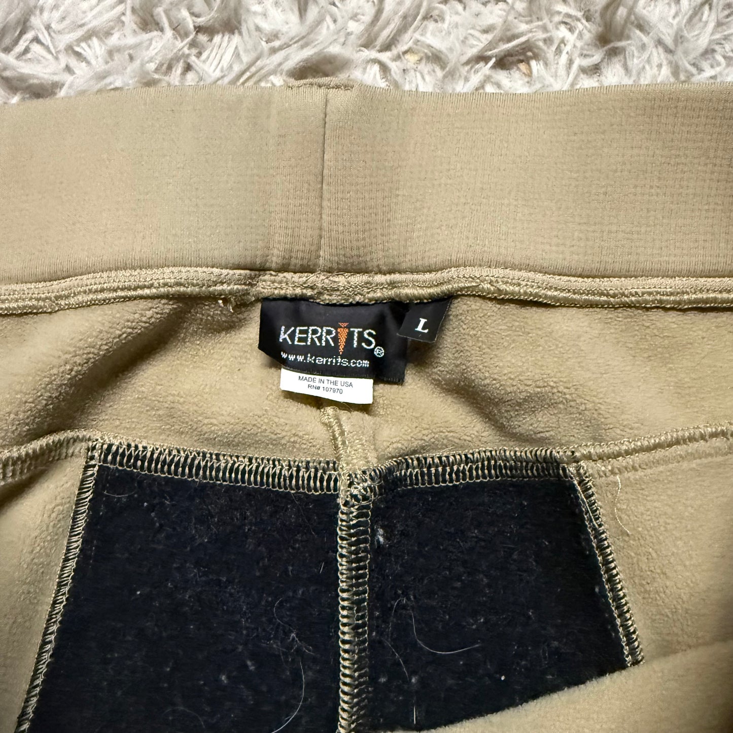 Women’s Large Tan Kerrits Full Seat Horseback Riding Winter Tights Breeches
