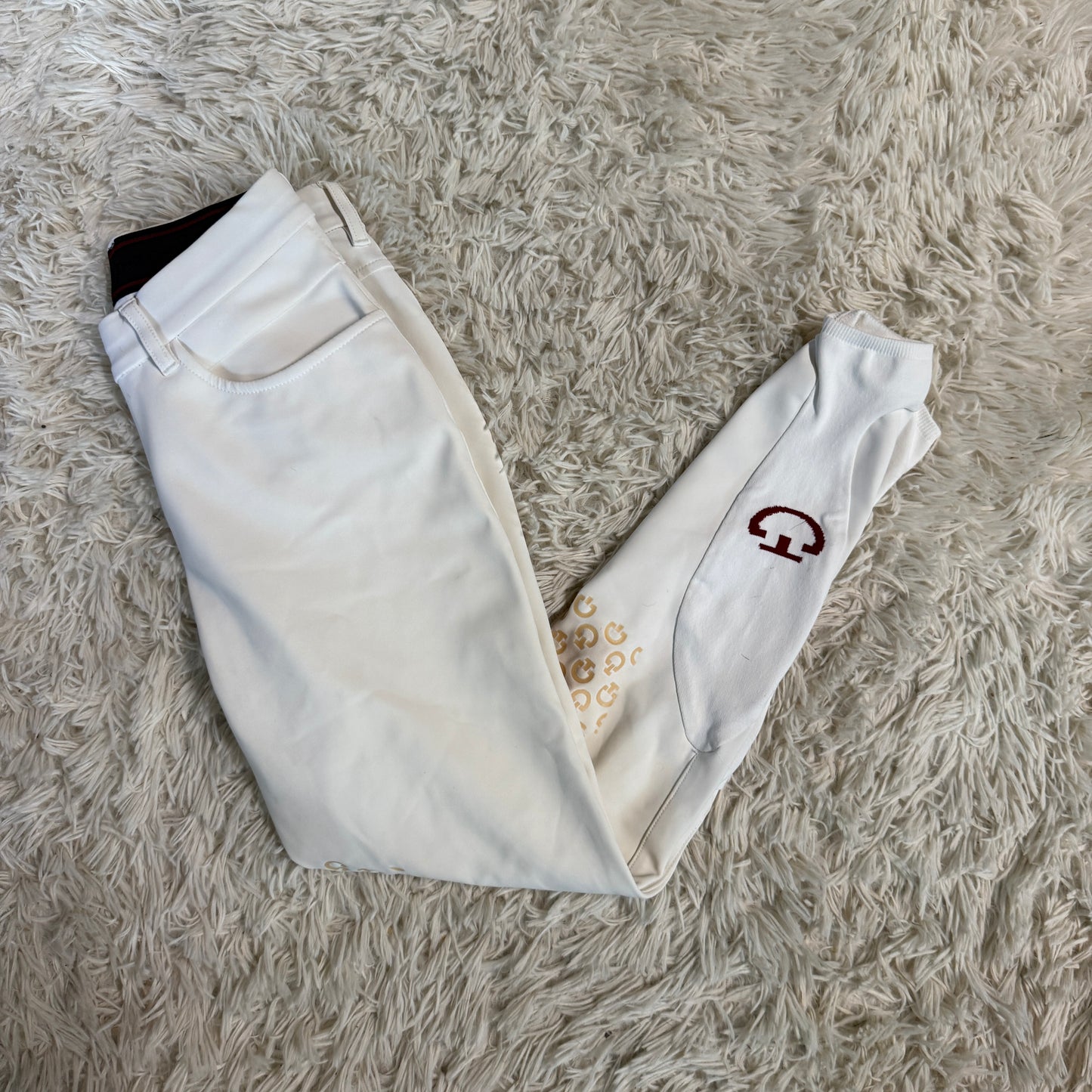 Women’s Size IT38 White Cavalleria Toscana Knee Patch Horseback Riding Breeches