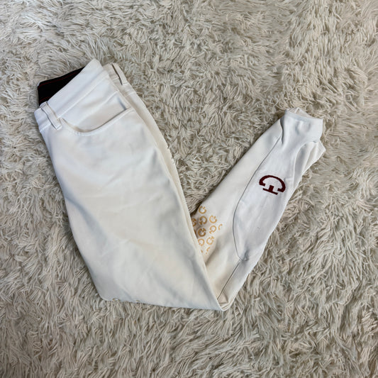 Women’s Size IT38 White Cavalleria Toscana Knee Patch Horseback Riding Breeches