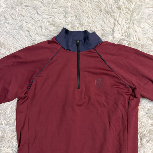 Women’s Large Burgundy Urban Strides Long Sleeve Horseback Riding Sunshirt