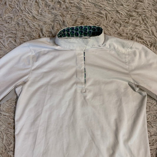Girl’s XL White Essex Classics Long Sleeve Horseback Riding Show Shirt