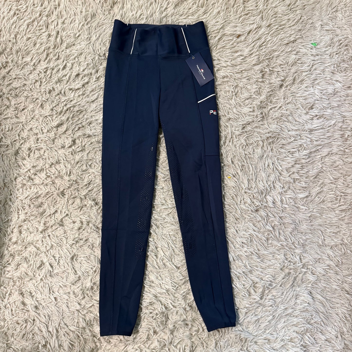 New Women’s Size 28R Navy Premier Equine Full Seat Horse Riding Tights Breeches