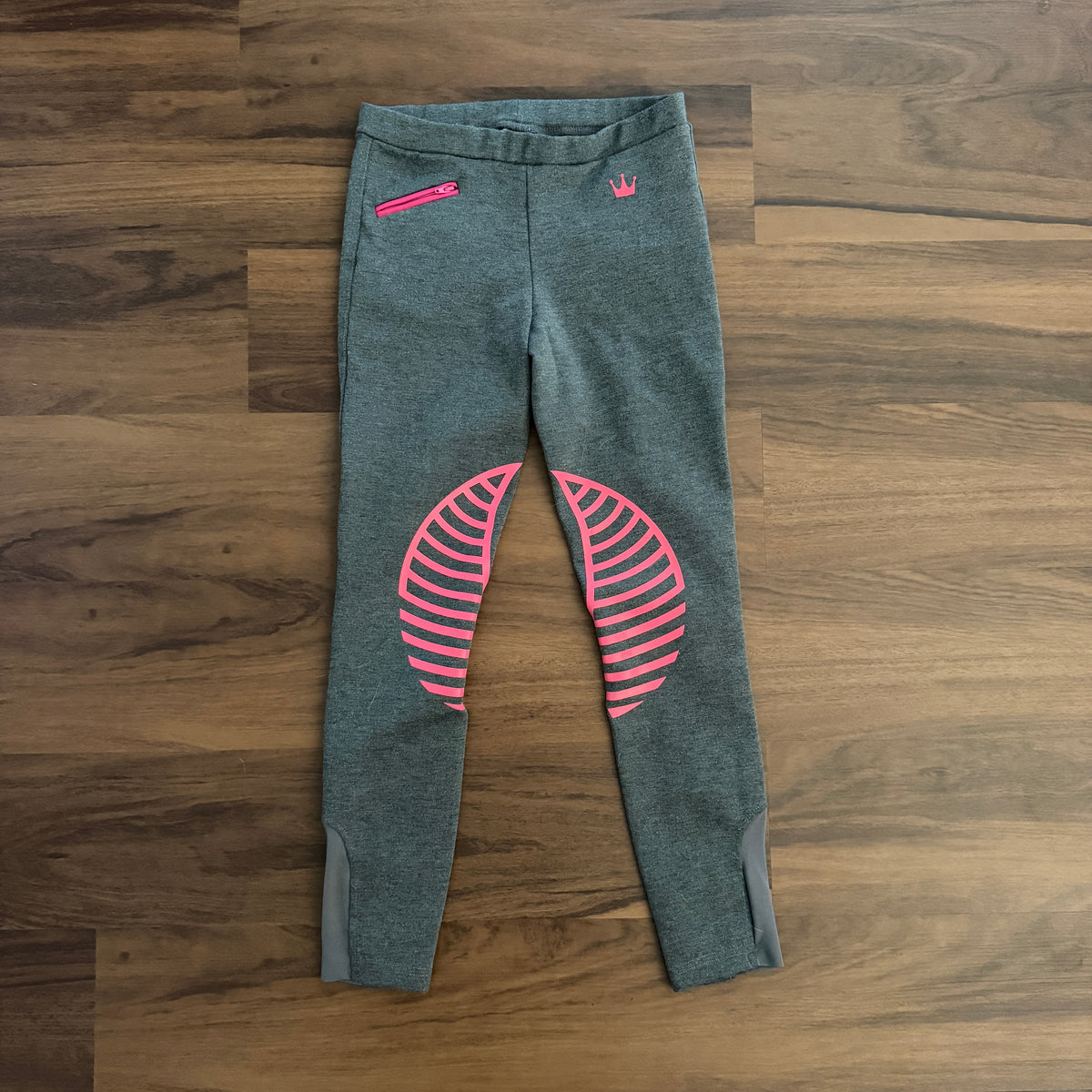 Child’s Size 10R Grey HR Farm Knee Patch Horseback Riding Breeches