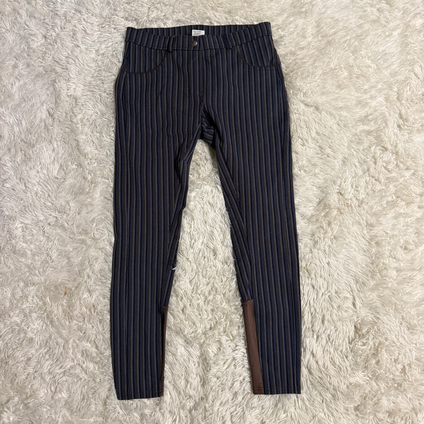 Women’s Size 28R Navy Striped Knee Patch Horseback Riding Breeches