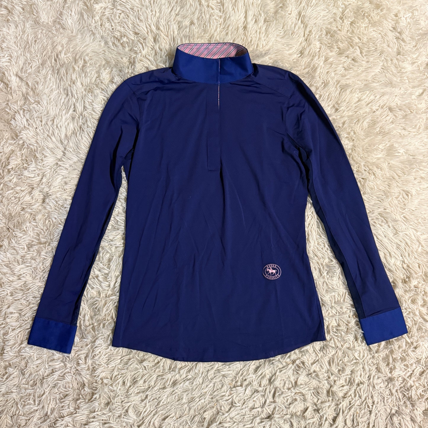 Women’s Medium Navy Essex Classics Long Sleeve Horseback Riding Show Shirt