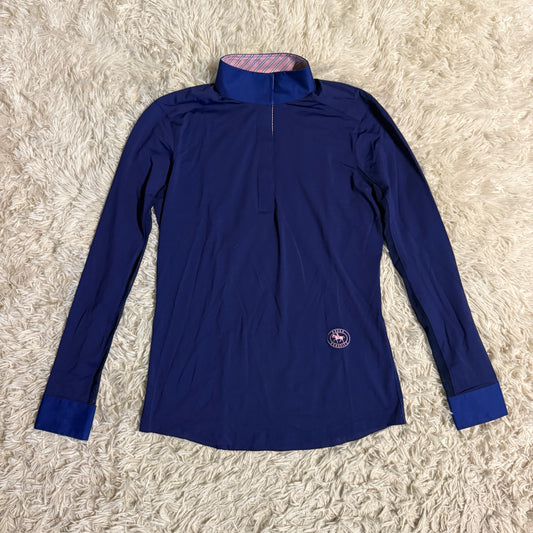Women’s Medium Navy Essex Classics Long Sleeve Horseback Riding Show Shirt