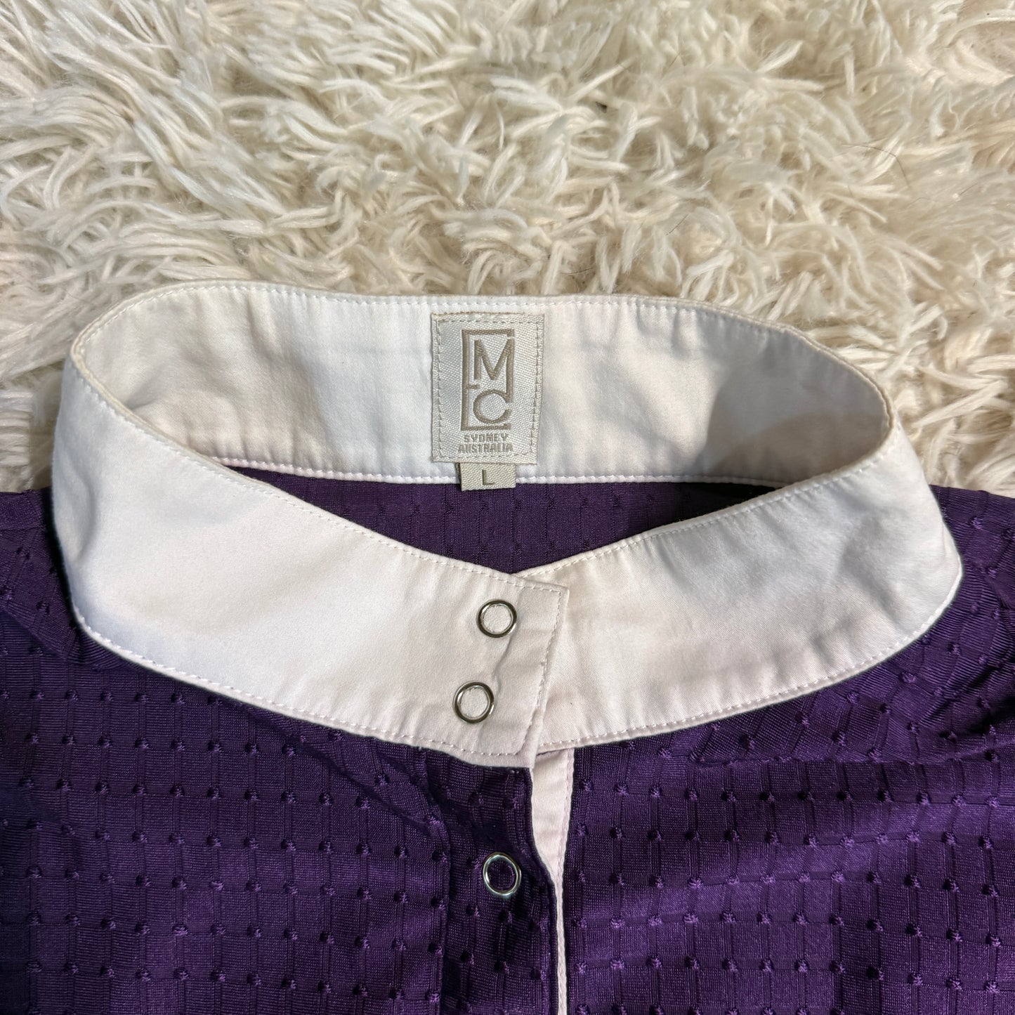 Women’s Large Purple Emcee Equestrian Long Sleeve Horseback Riding Show Shirt