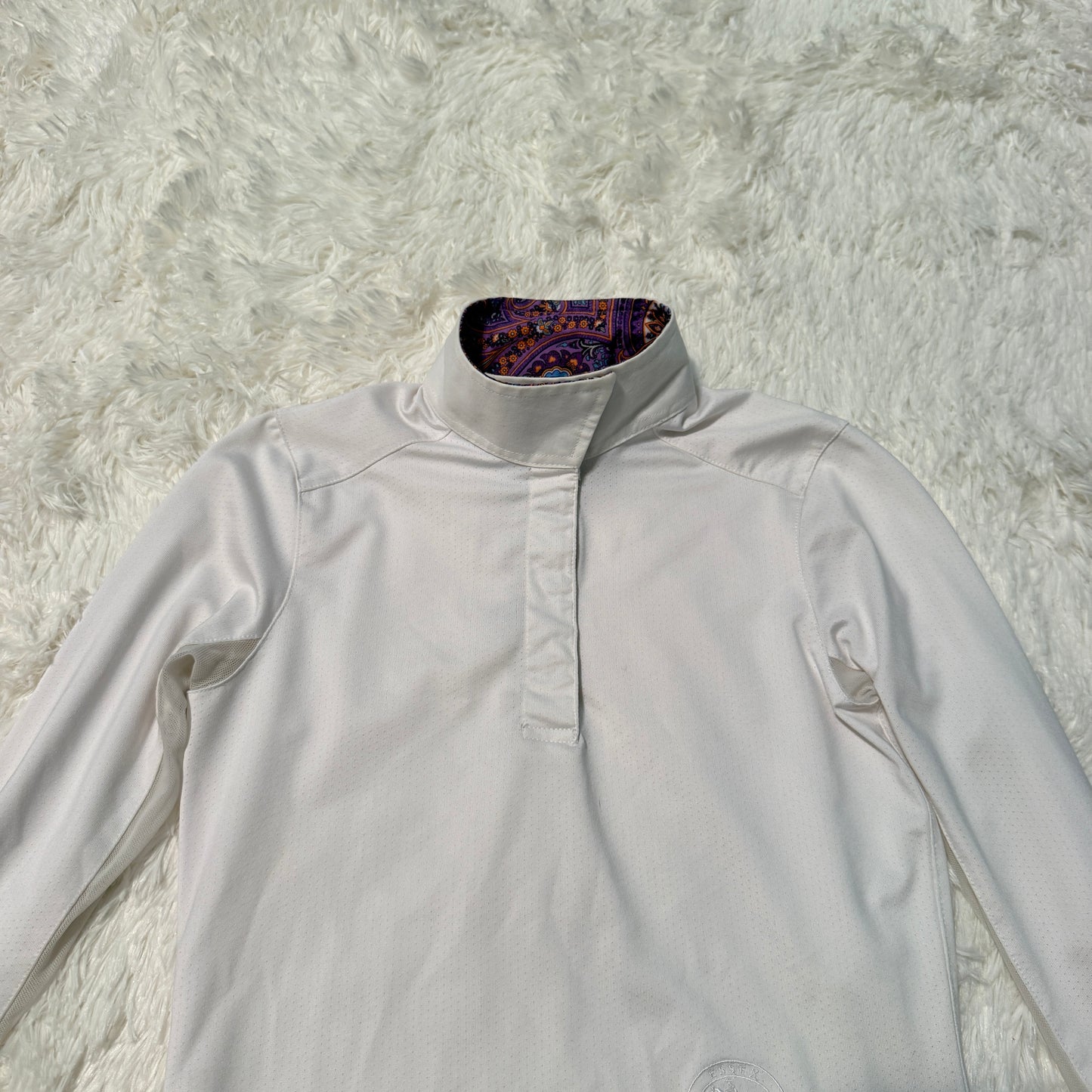 Child’s Small White Essex Classics Long Sleeve Horseback Riding Show Shirt
