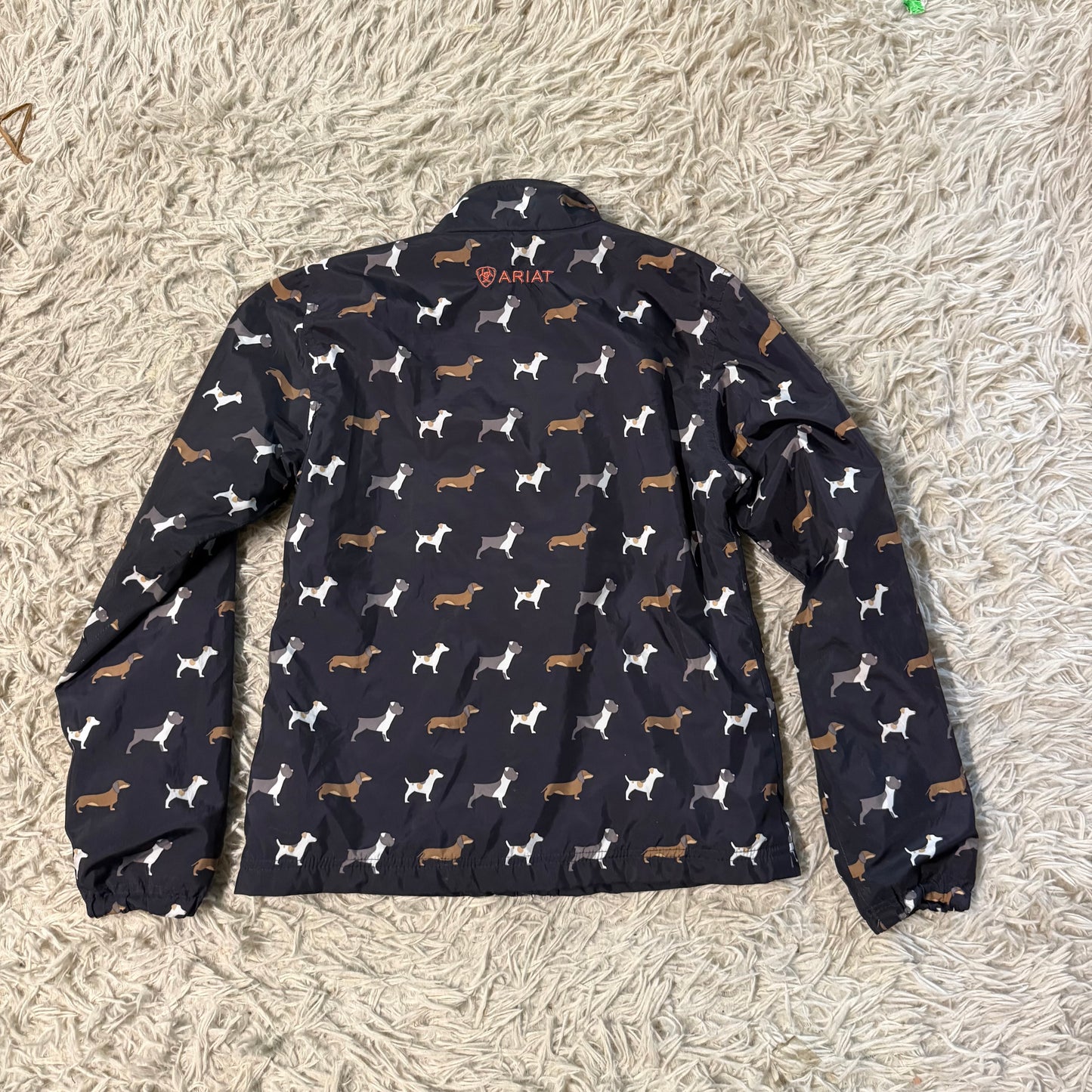 Girl’s Small Navy Ariat Dog Pattern Horseback Riding Winter Jacket
