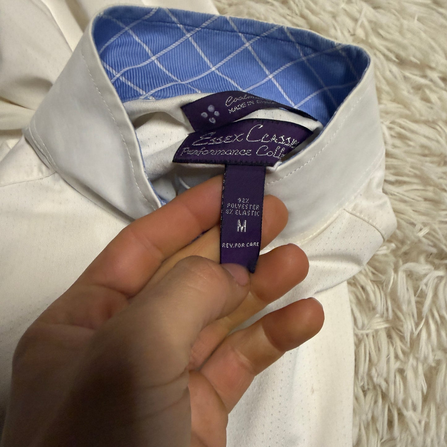 Women’s Medium White Essex Classics Long Sleeve Horseback Riding Show Shirt