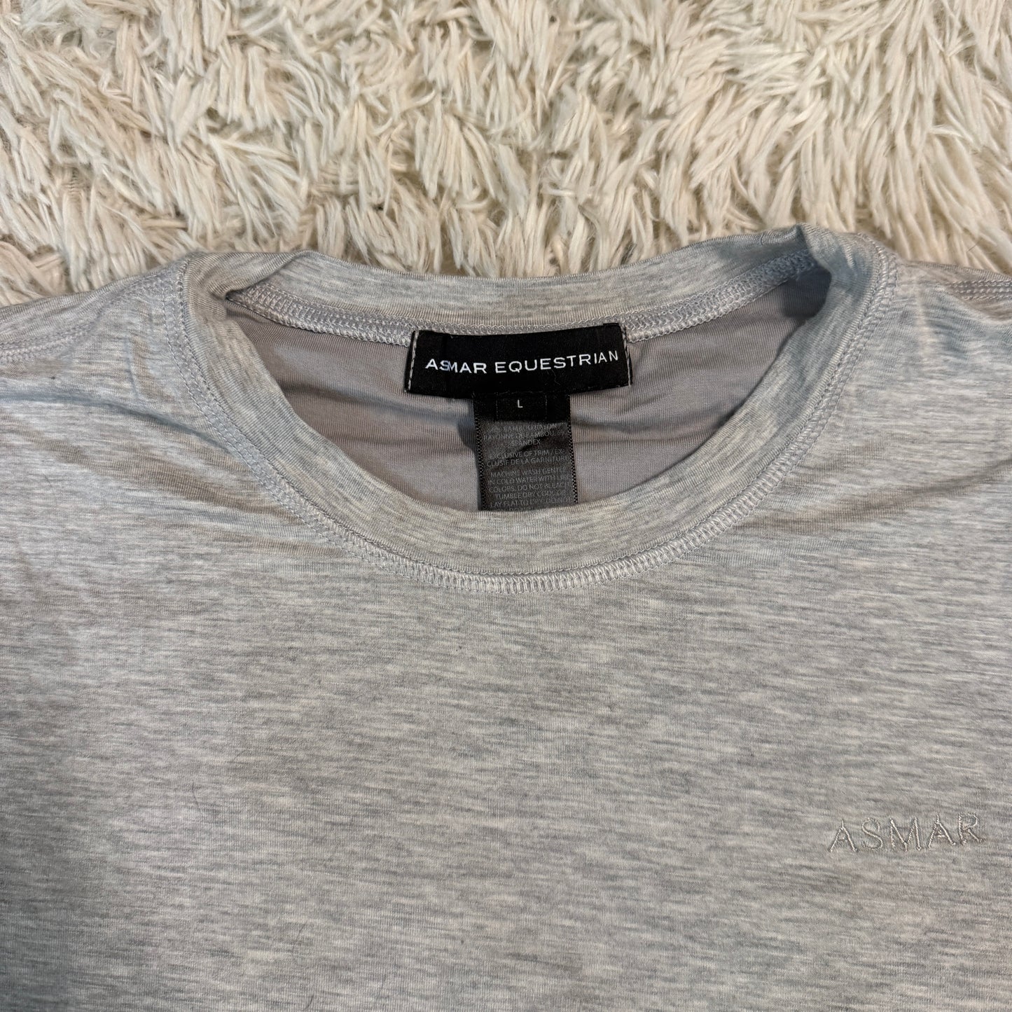 Women’s Large Grey Asmar Equestrian Short Sleeve Horseback Riding T-Shirt