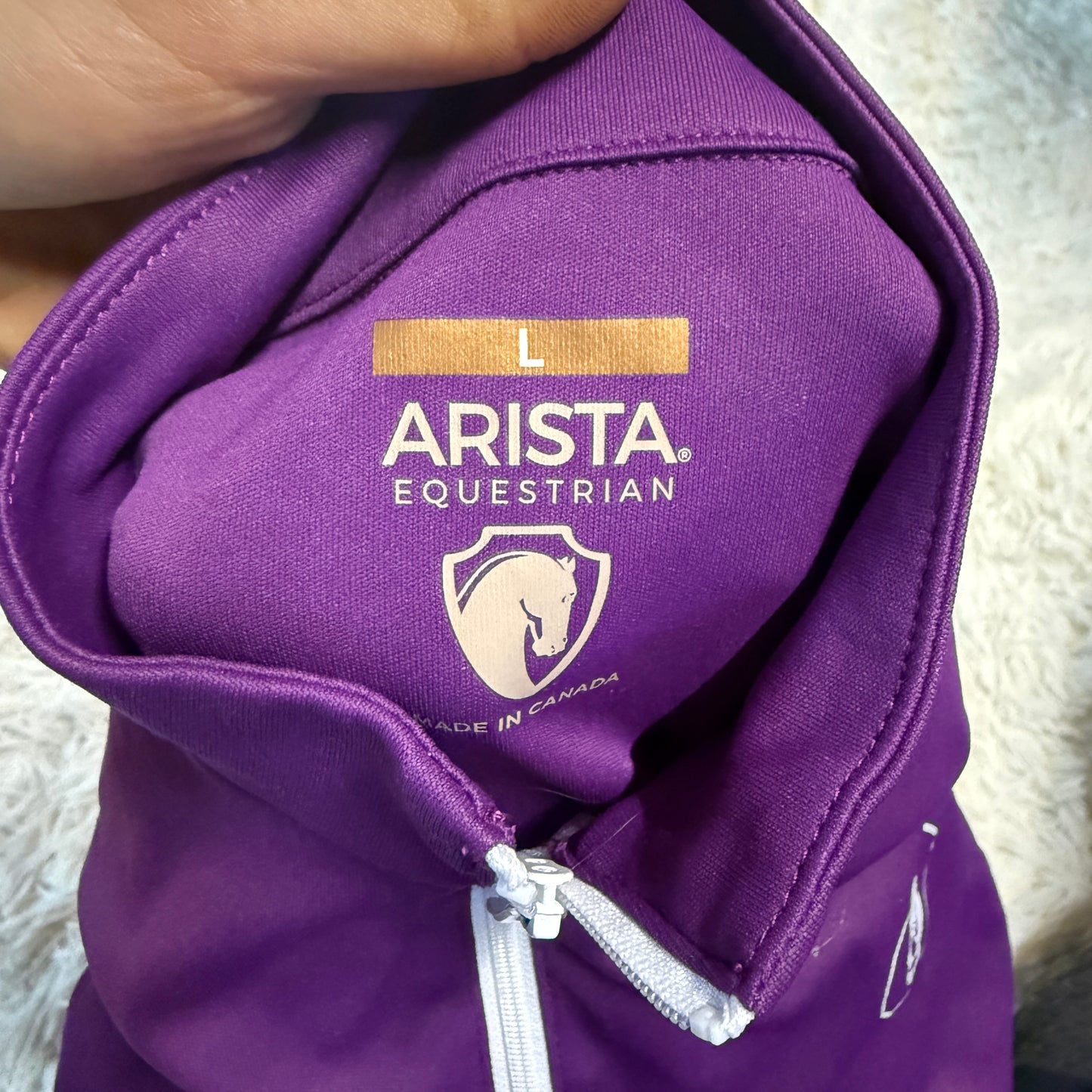 Child’s Large Purple Arista Equestrian WEC Long Sleeve Horseback Riding Sunshirt