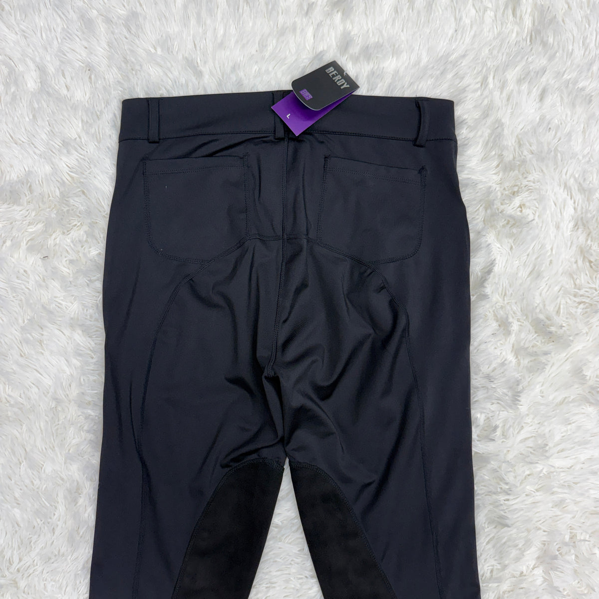 New Women’s Large Black Beroy Knee Patch Horseback Riding Tights