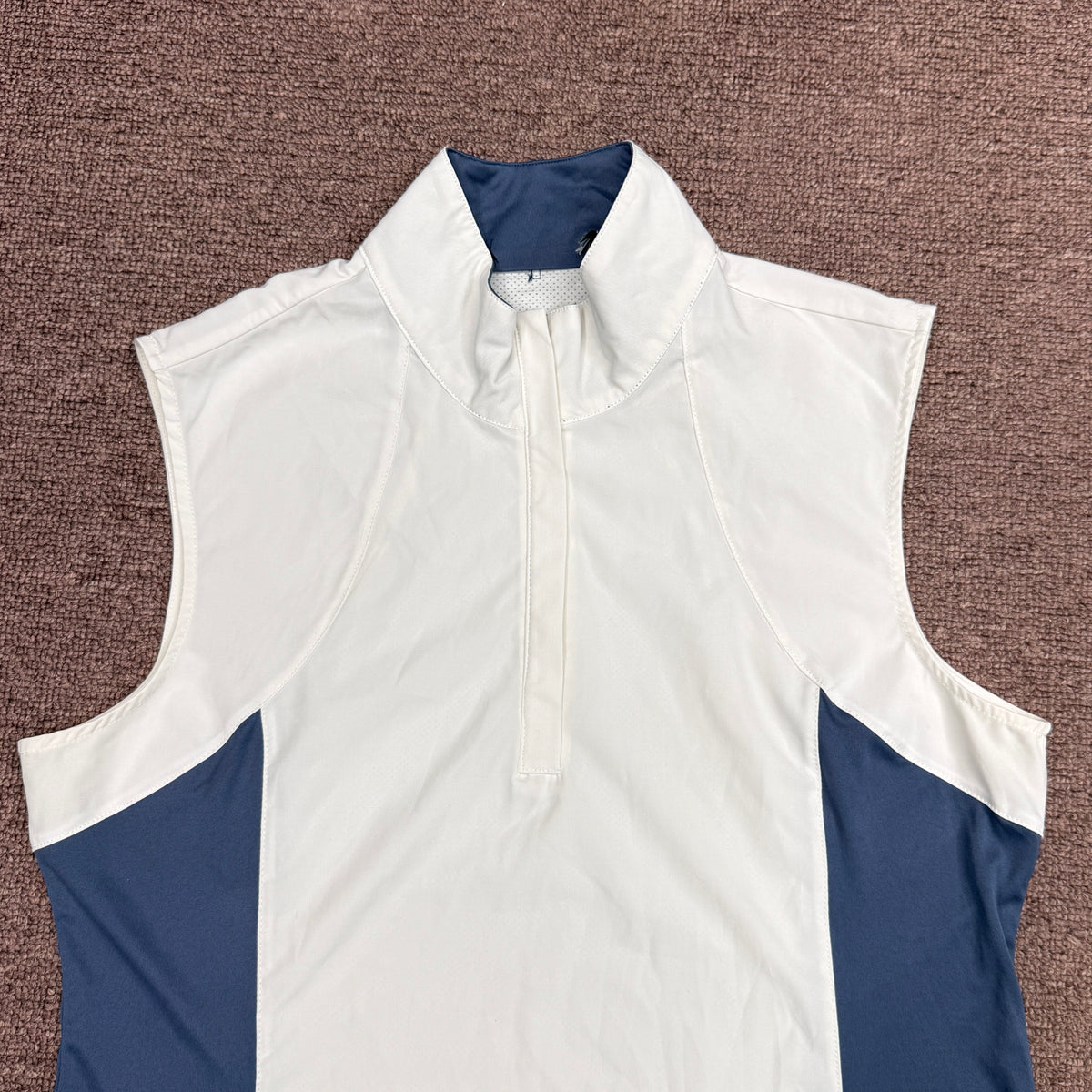 Women’s Large White/Blue Asmar Equestrian Sleeveless Horseback Riding Sunshirt