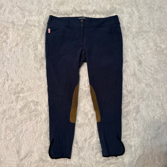 Women’s Size 34R Blue Tailored Sportsman Knee Patch Horseback Riding Breeches