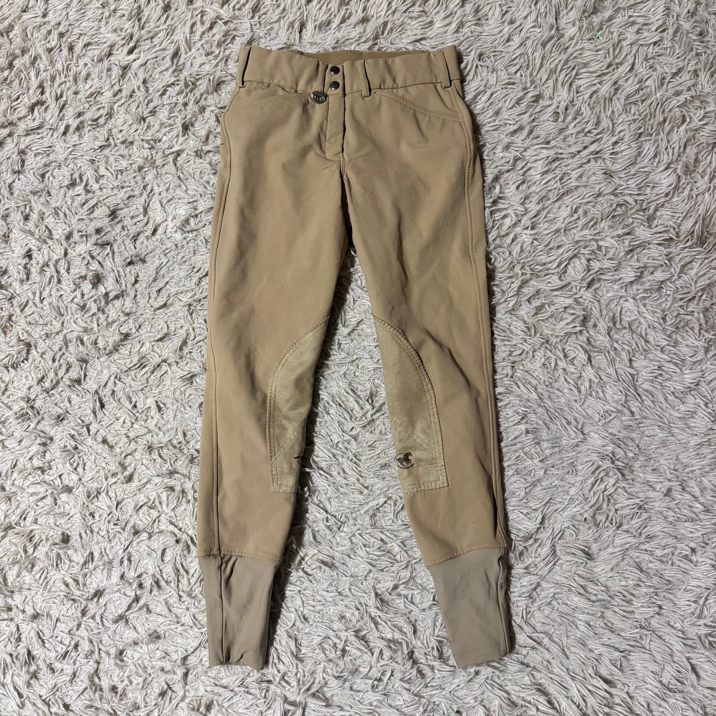 Women’s Size 24 Tan Smartpak Winter Knee Patch Horseback Riding Breeches