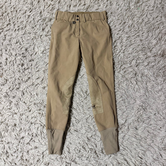 Women’s Size 24 Tan Smartpak Winter Knee Patch Horseback Riding Breeches