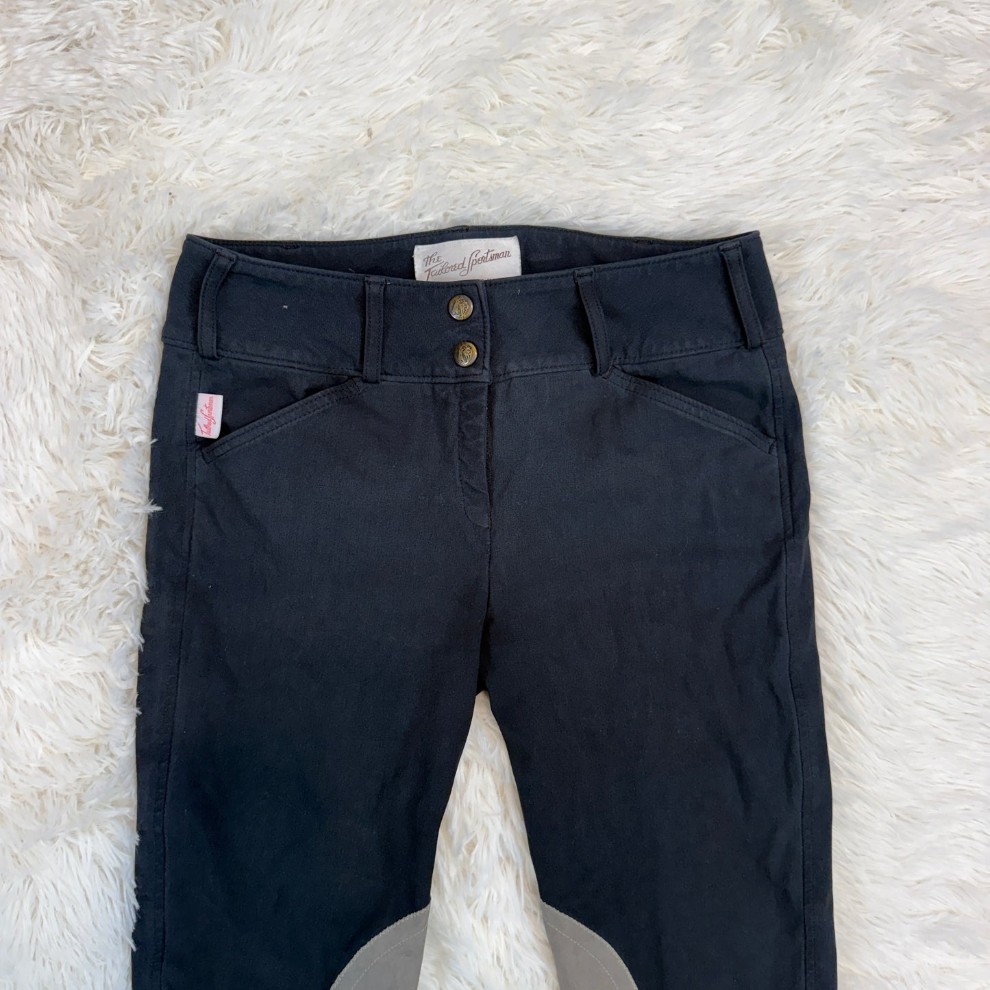 Women’s Size 26R Black Tailored Sportsman Knee Patch Horseback Riding Breeches