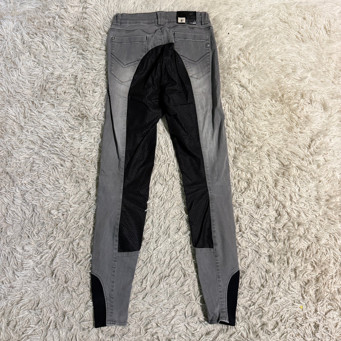 Women’s Size 24R Grey/Black Euro Star Full Seat Horseback Riding Breeches