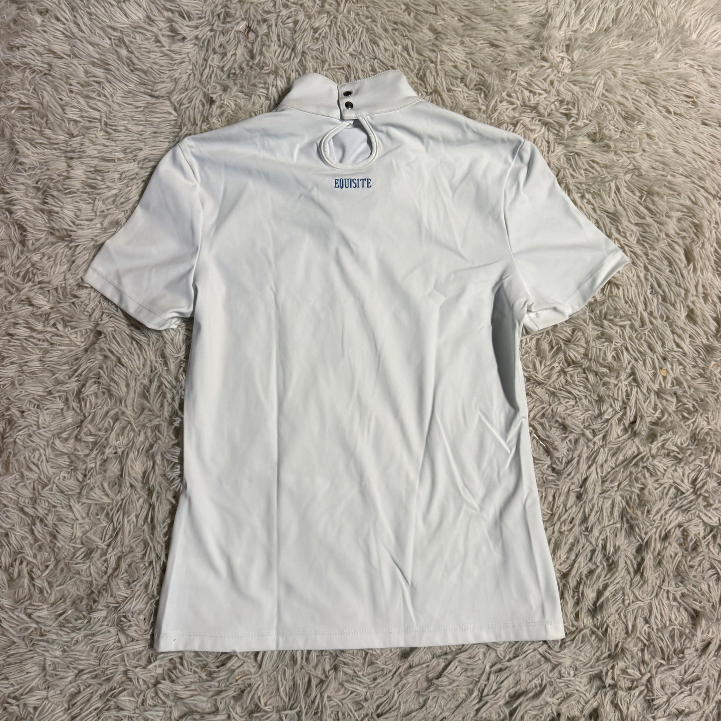 Women’s Large White Equisite Short Sleeve Horseback Riding Show Shirt