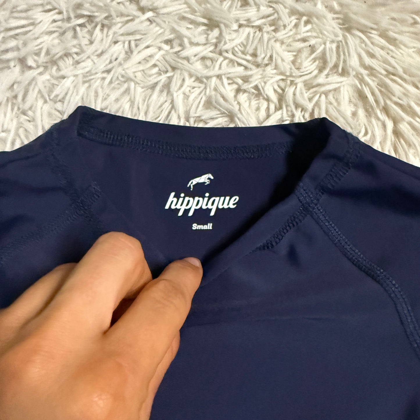 New Child’s Small Navy Sarm Hippique Short Sleeve Horseback Riding Sunshirt