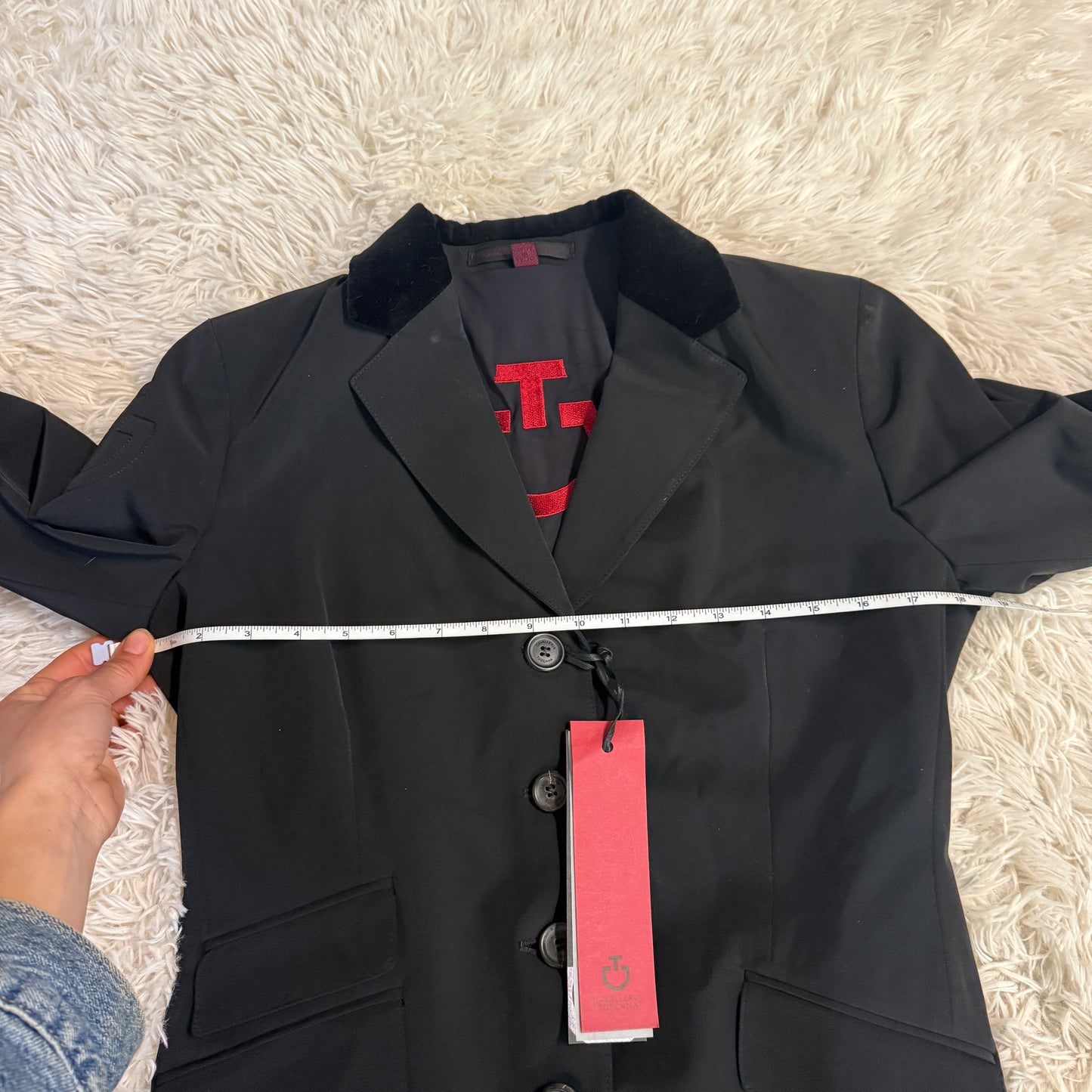 New Black IT46 Cavalleria Toscana Horseback Riding Show Coat