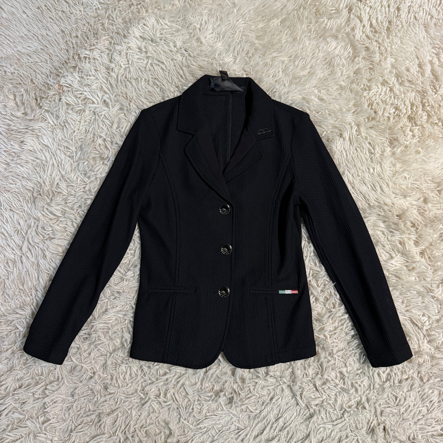 Child’s Size 7-8 Years Black Alessandro Albanese Mesh Horseback Riding Show Coat